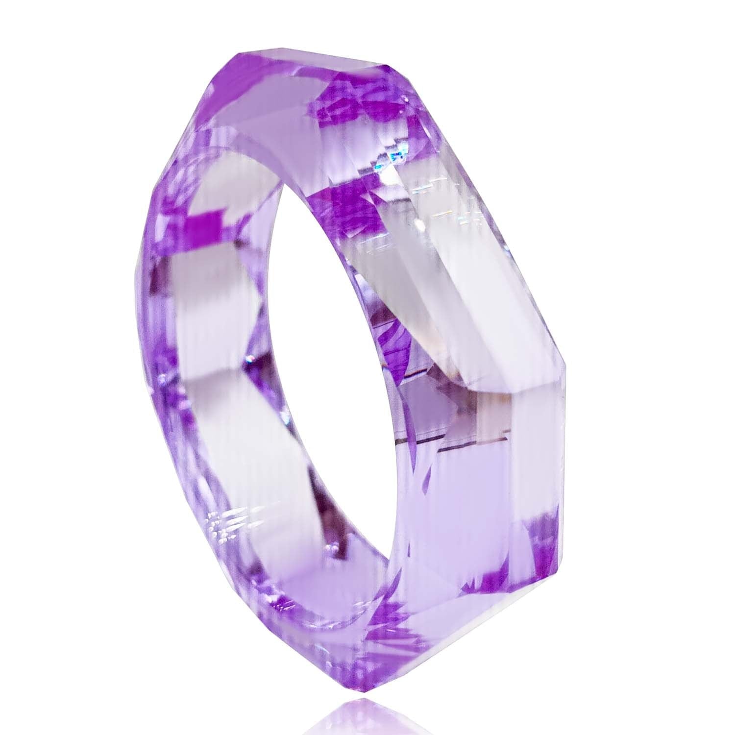 Amethyst Acrylic Faceted Bangle