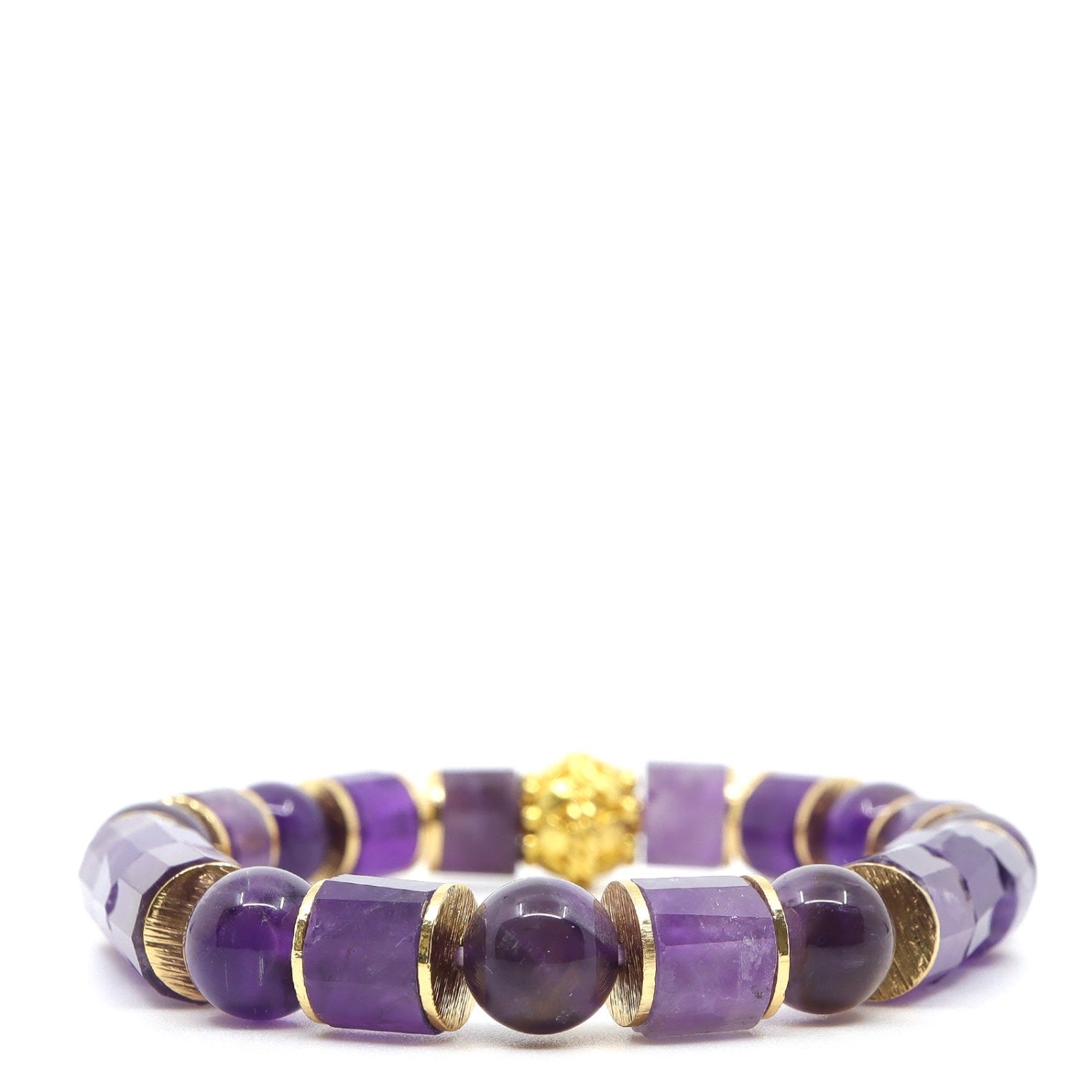 Amethyst & Bali Beaded Bracelet