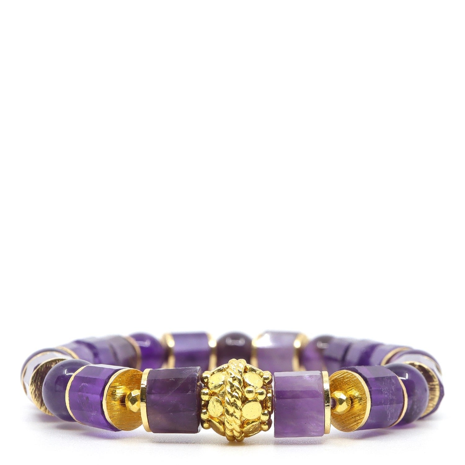 Amethyst & Bali Beaded Bracelet