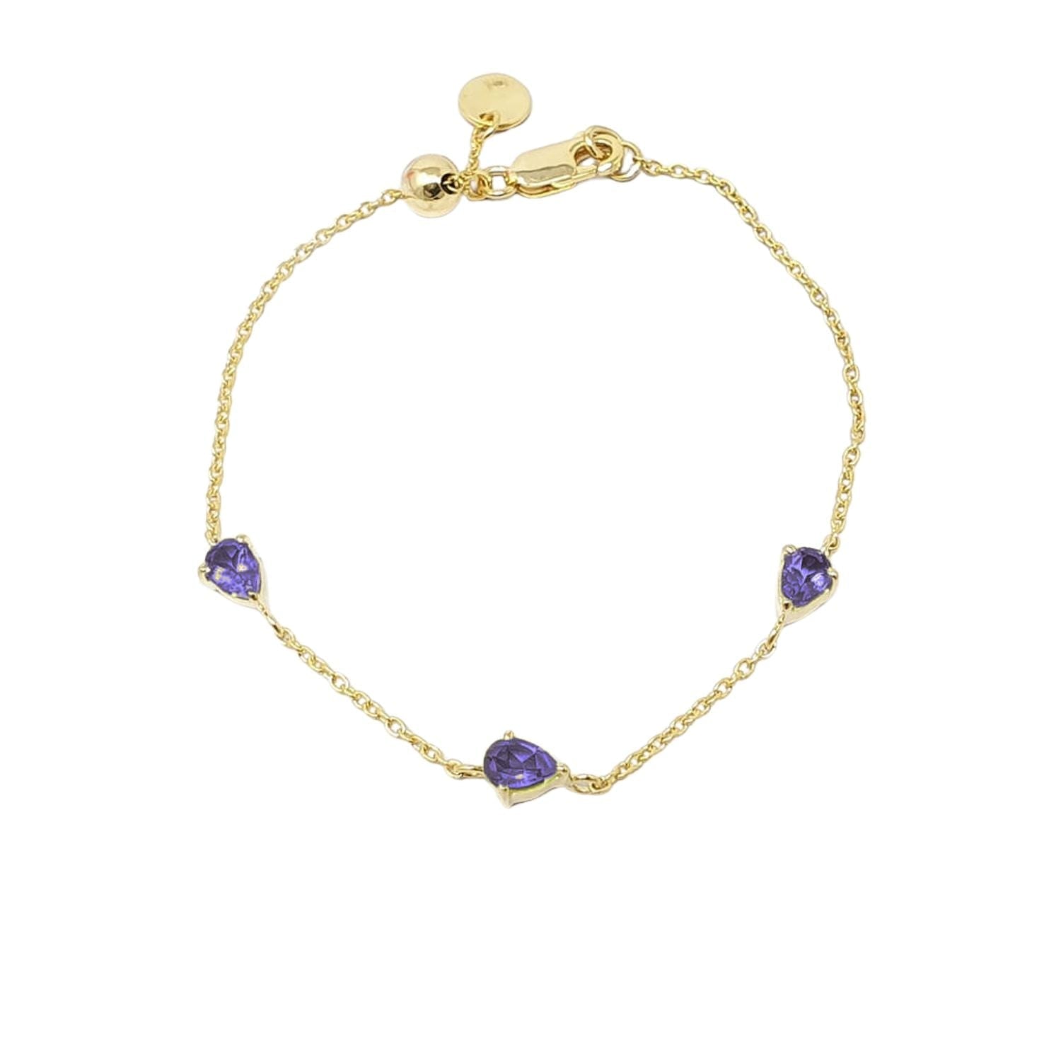 Amethyst February Birthstone Minimalist Gold Vermeil Plated Bracelet