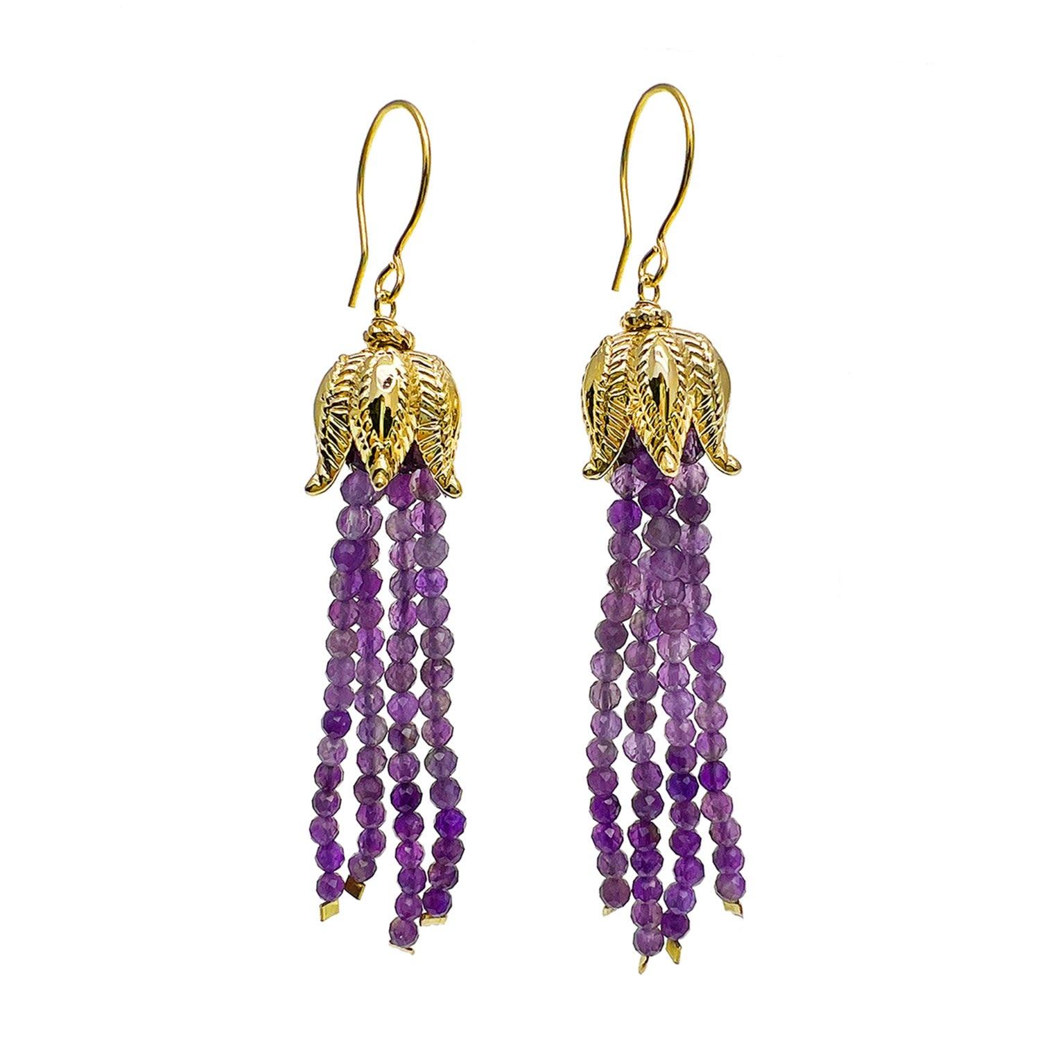 Amethyst Fringe Drop Earrings