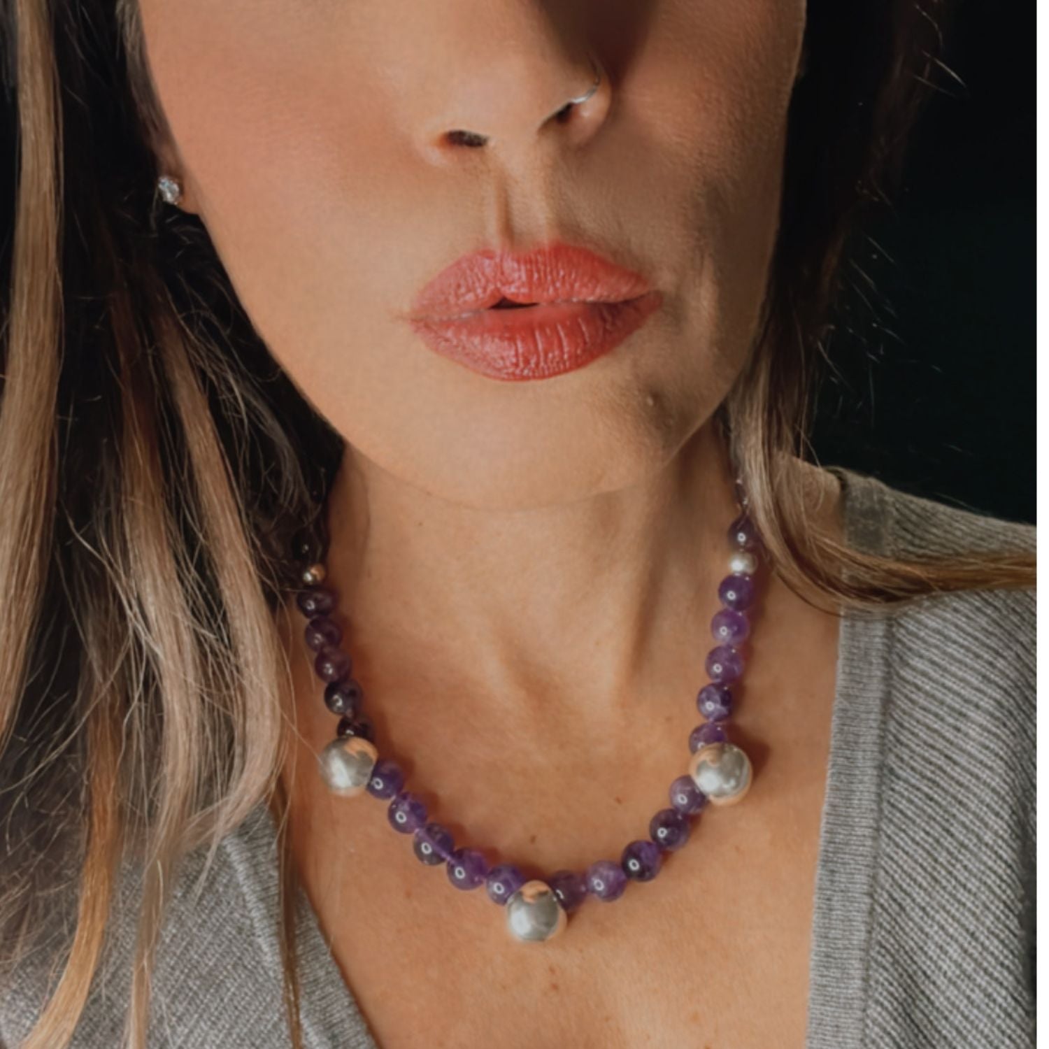 Amethyst Knotted Necklace One Of A Kind