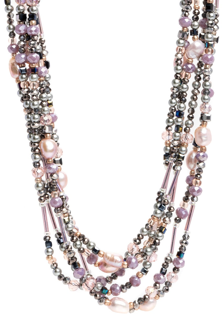 Amethyst Multi Beaded Necklace
