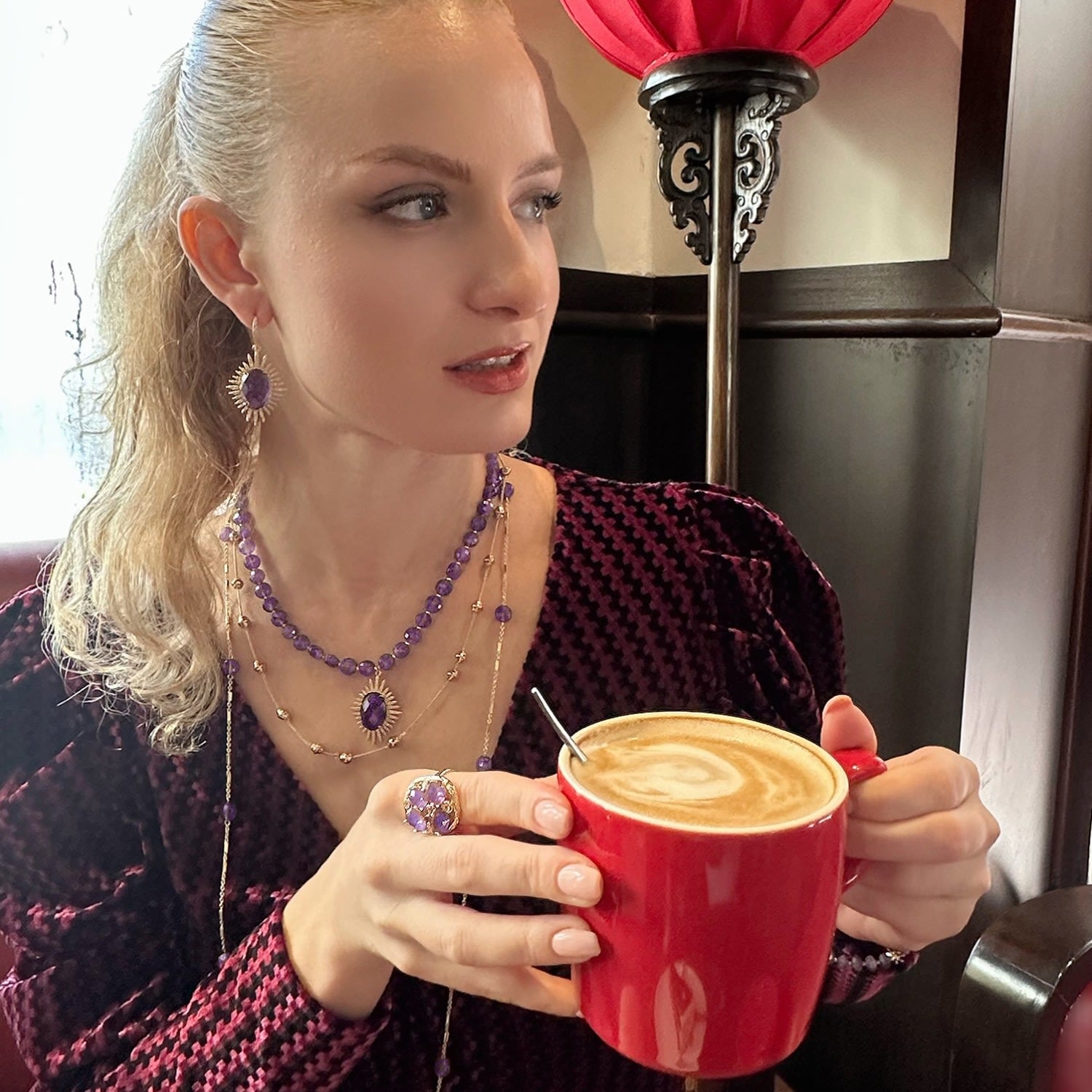 Amethyst Stone Setting Statement Ring