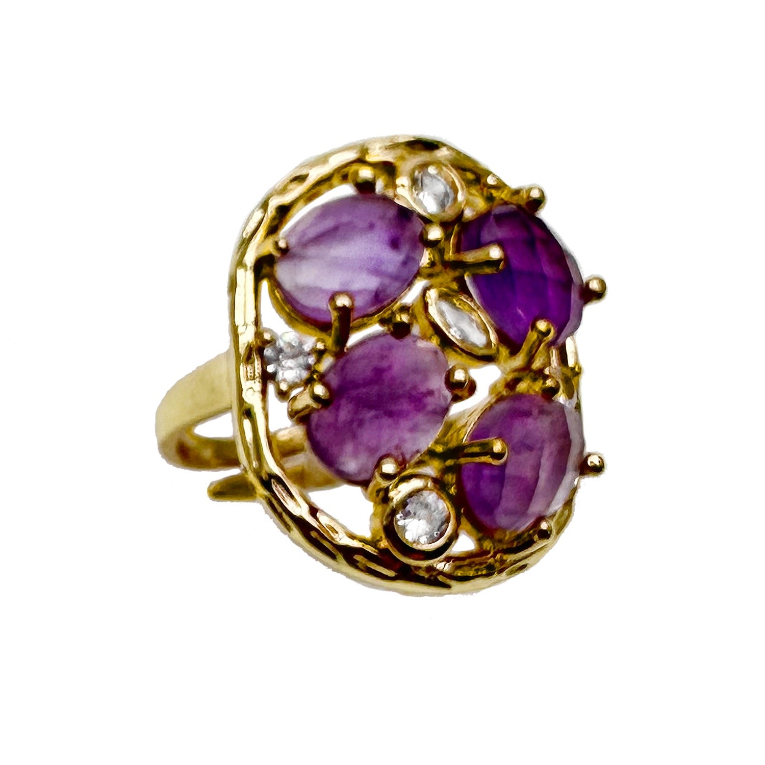Amethyst Stone Setting Statement Ring
