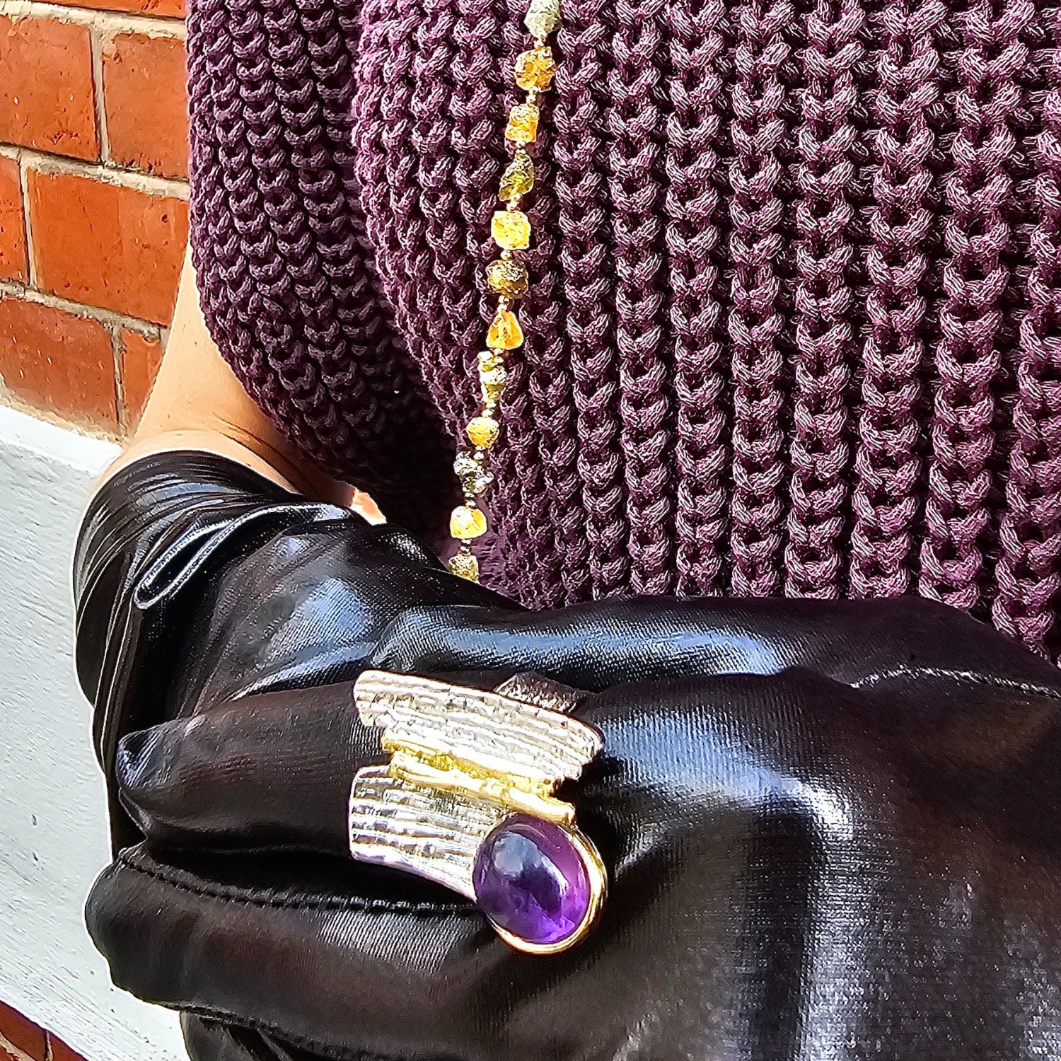 Amethyst Stone Statement Ring