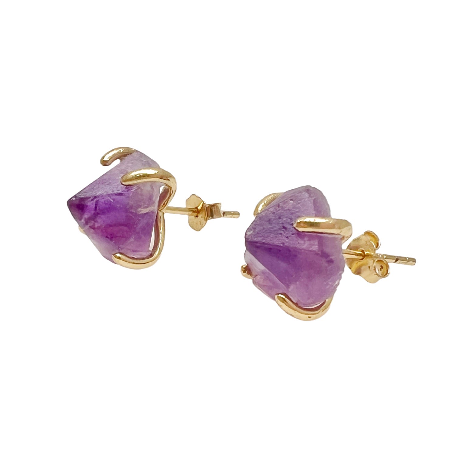 Amethyst Stone Stud Earrings