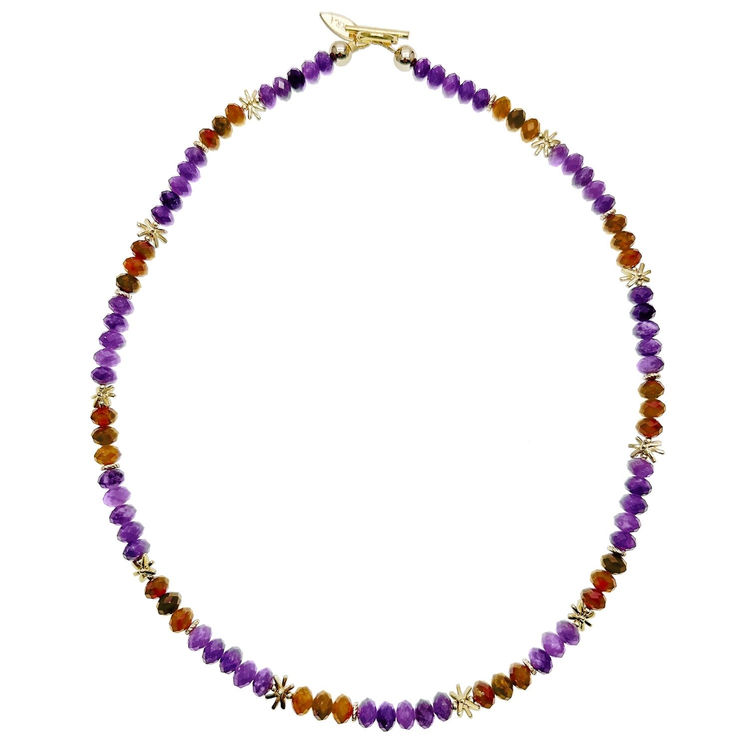 Amethyst With Orange Garnet Color Blocking Choker