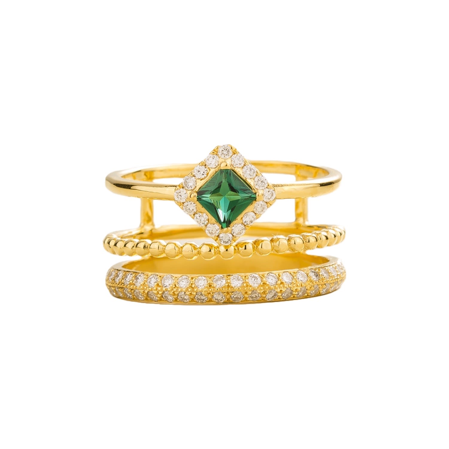 Amici Ring In Emerald & Diamond