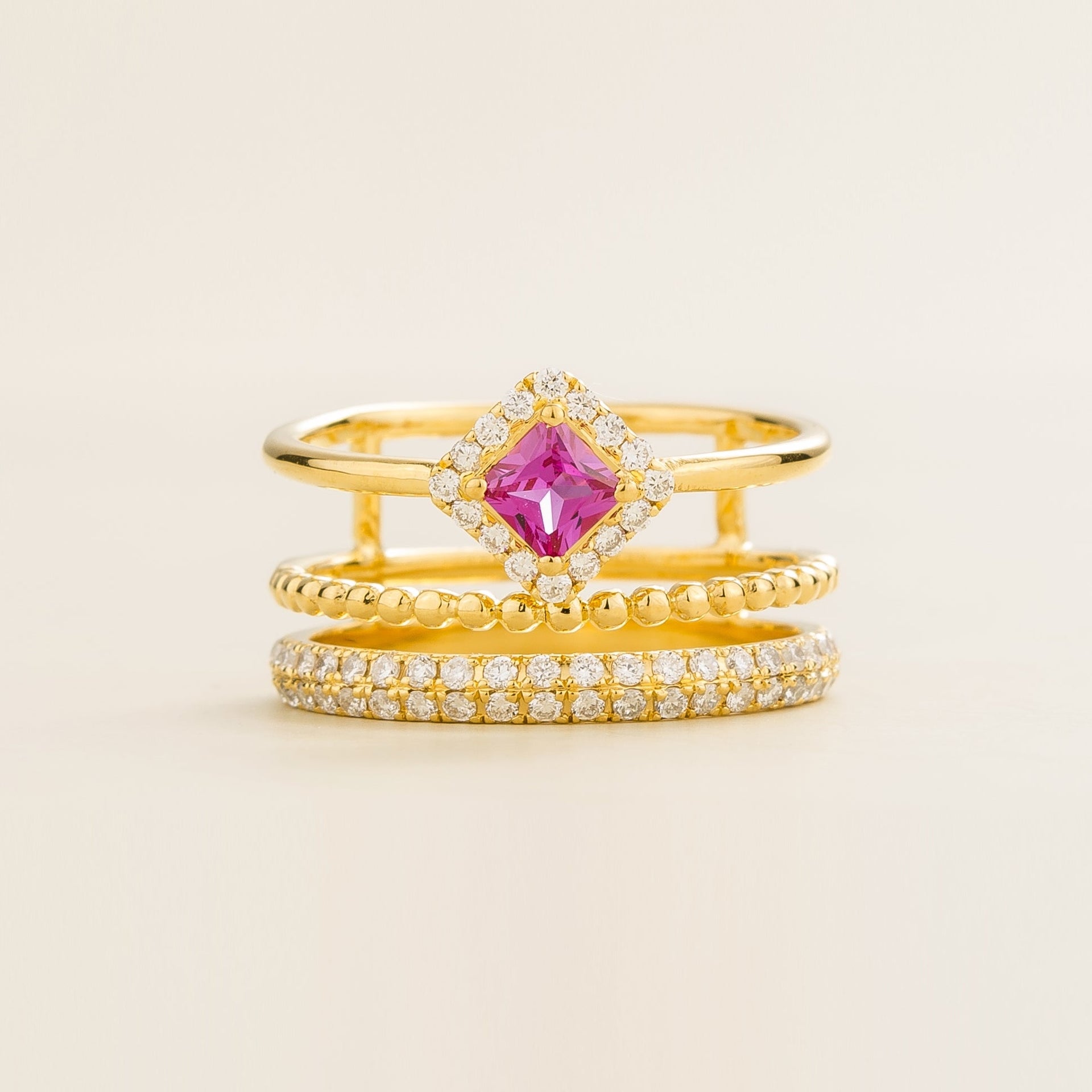 Amici Ring In Pink Sapphire & Diamond