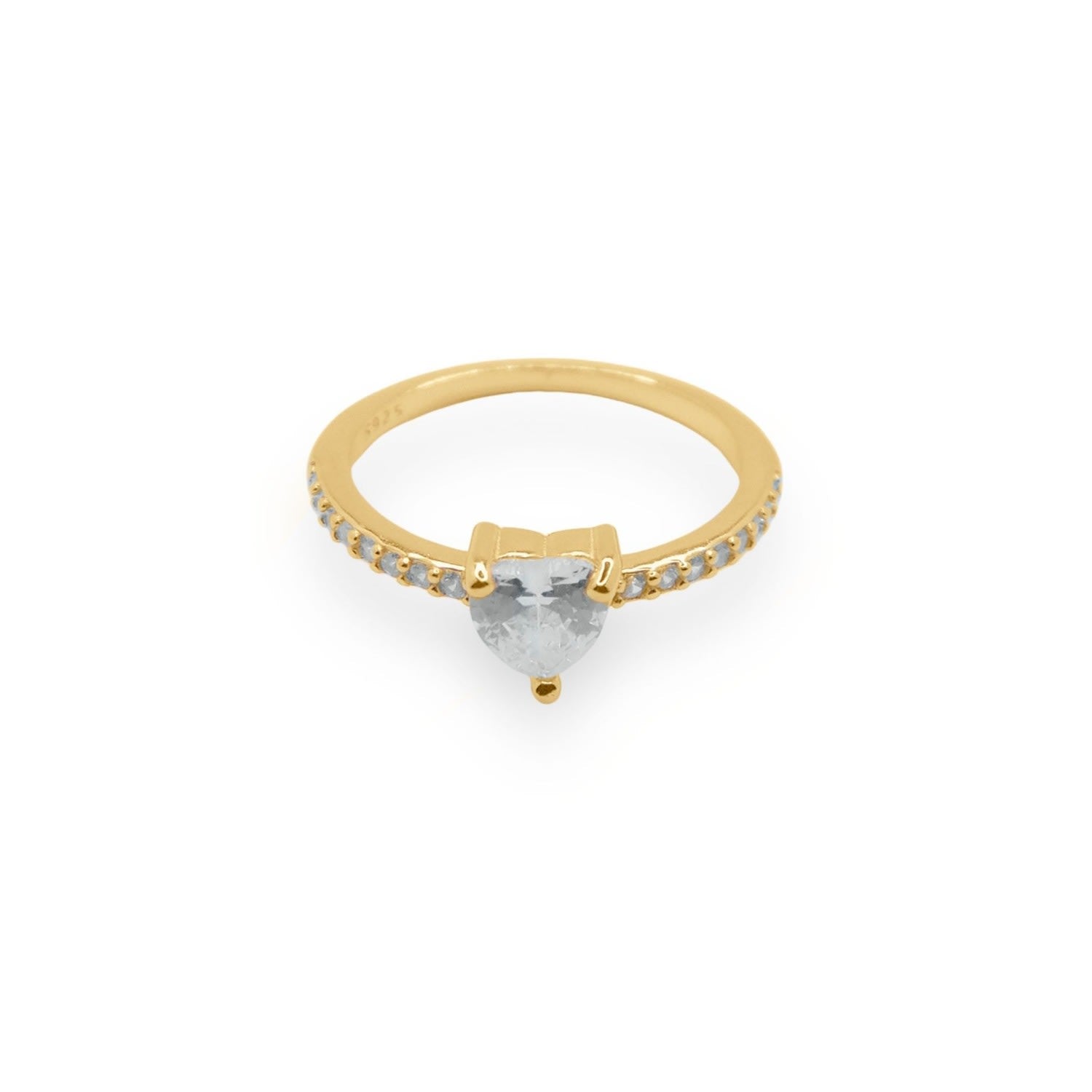 Amoré Dainty Heart Stone Ring