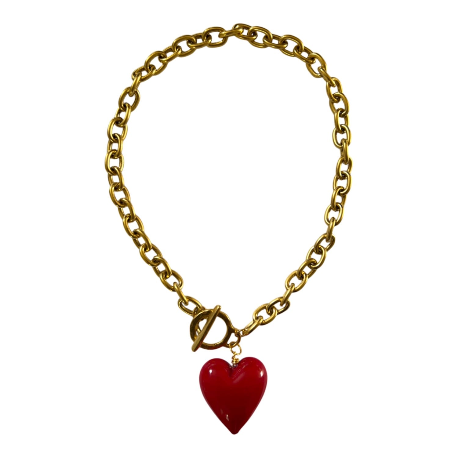 Amore Heart Necklace - Poppy Red