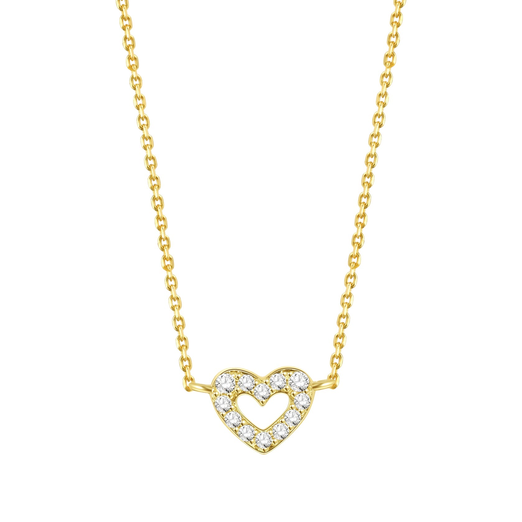 Amore Heart Pendant Necklace 14K Gold