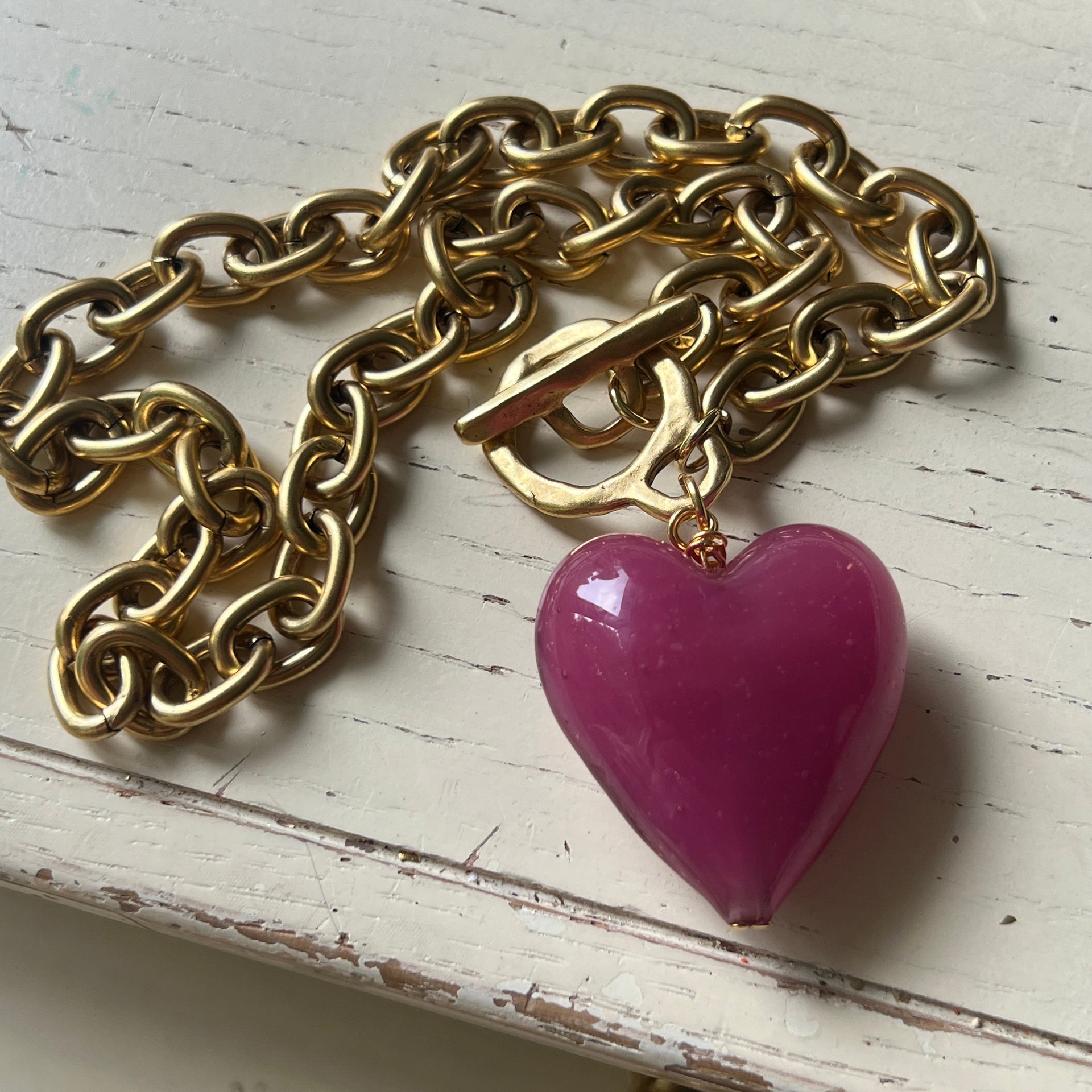 Amore Heart Necklace - Rosewood