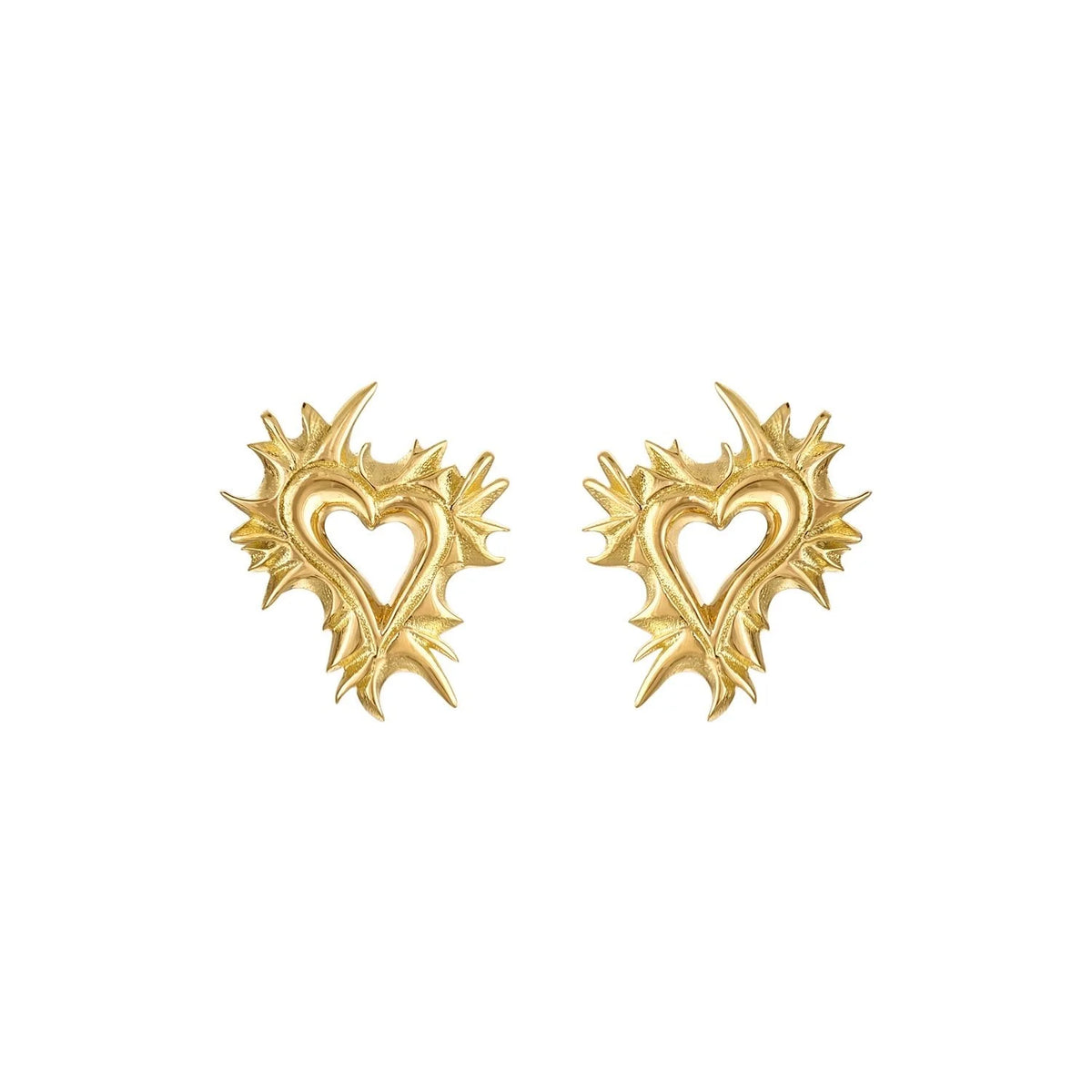 Amorette Sculptural 18K Gold Heart Stud Earrings