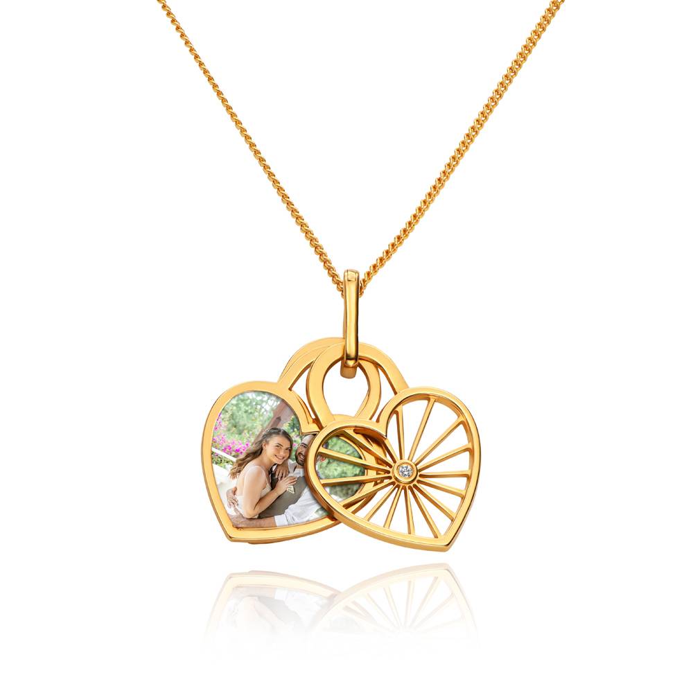 Amorette Photo Pendant Necklace with Diamond in 18K Gold Vermeil - Image Necklace
