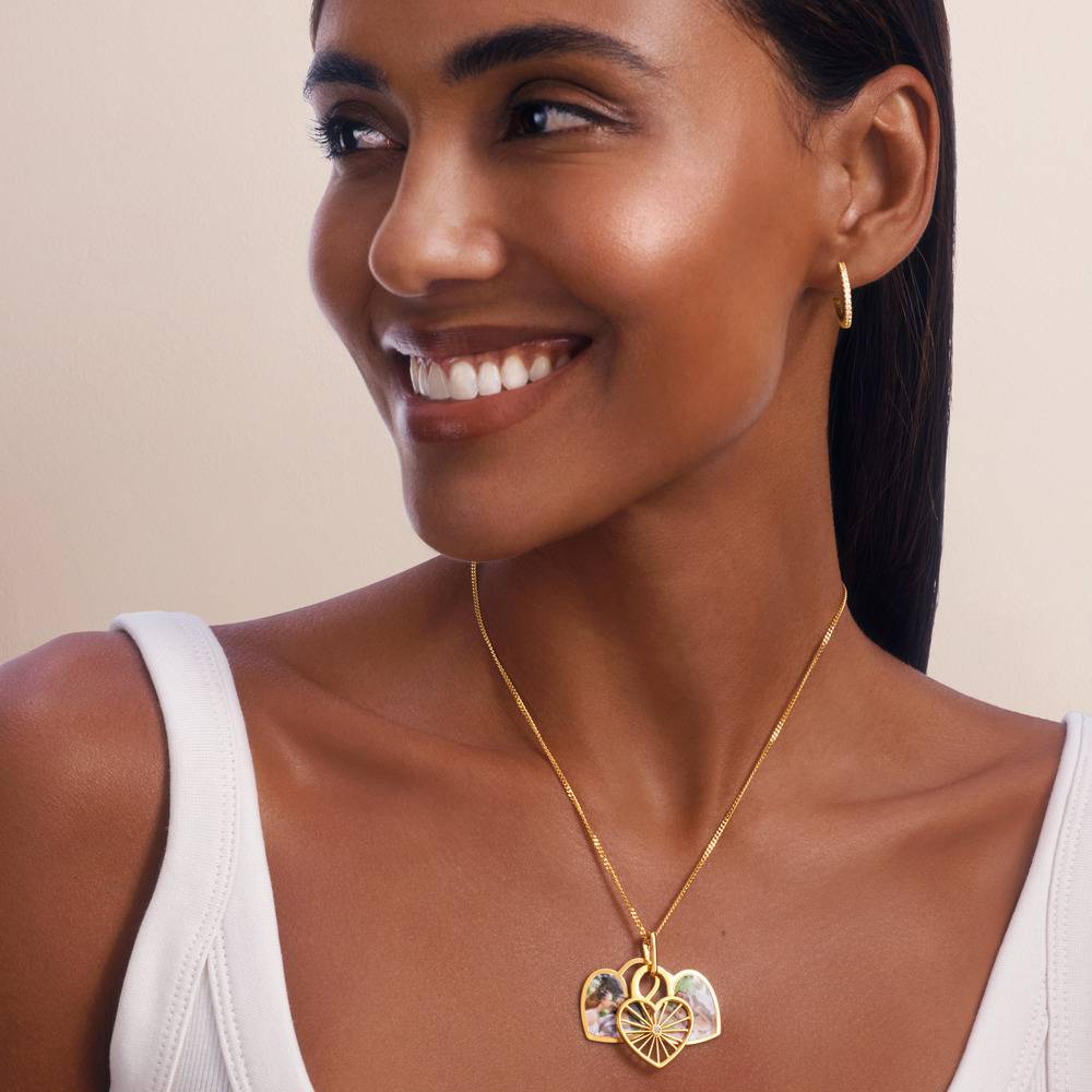 Amorette Photo Pendant Necklace with Diamond in 18K Gold Vermeil - Image Necklace