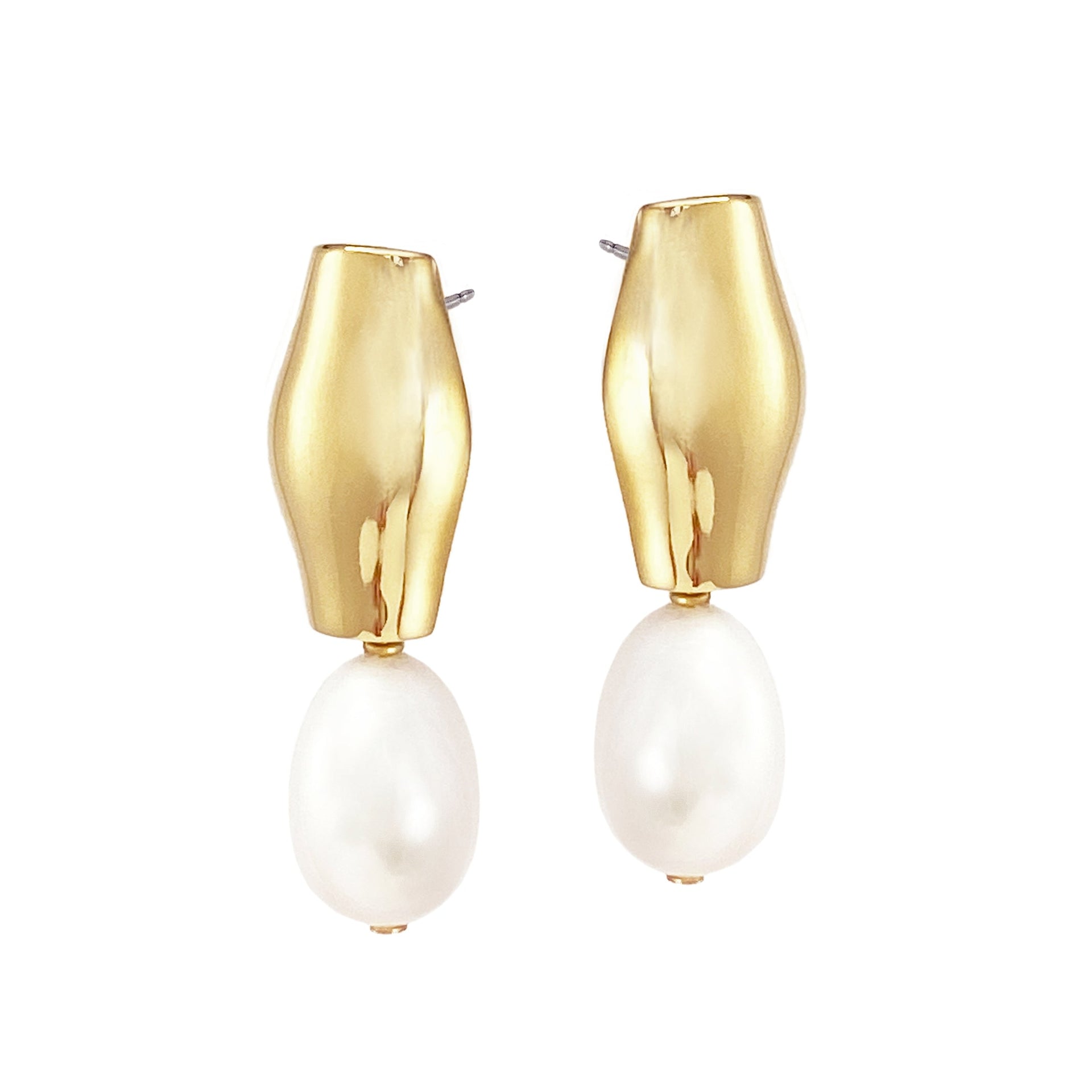 Amphora Pearl Studs - Gold