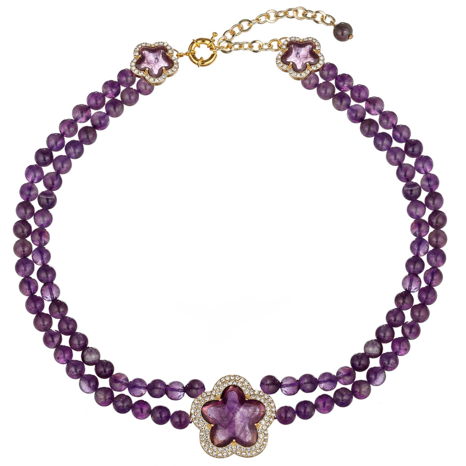Amy Amethyst Double Beaded Necklace