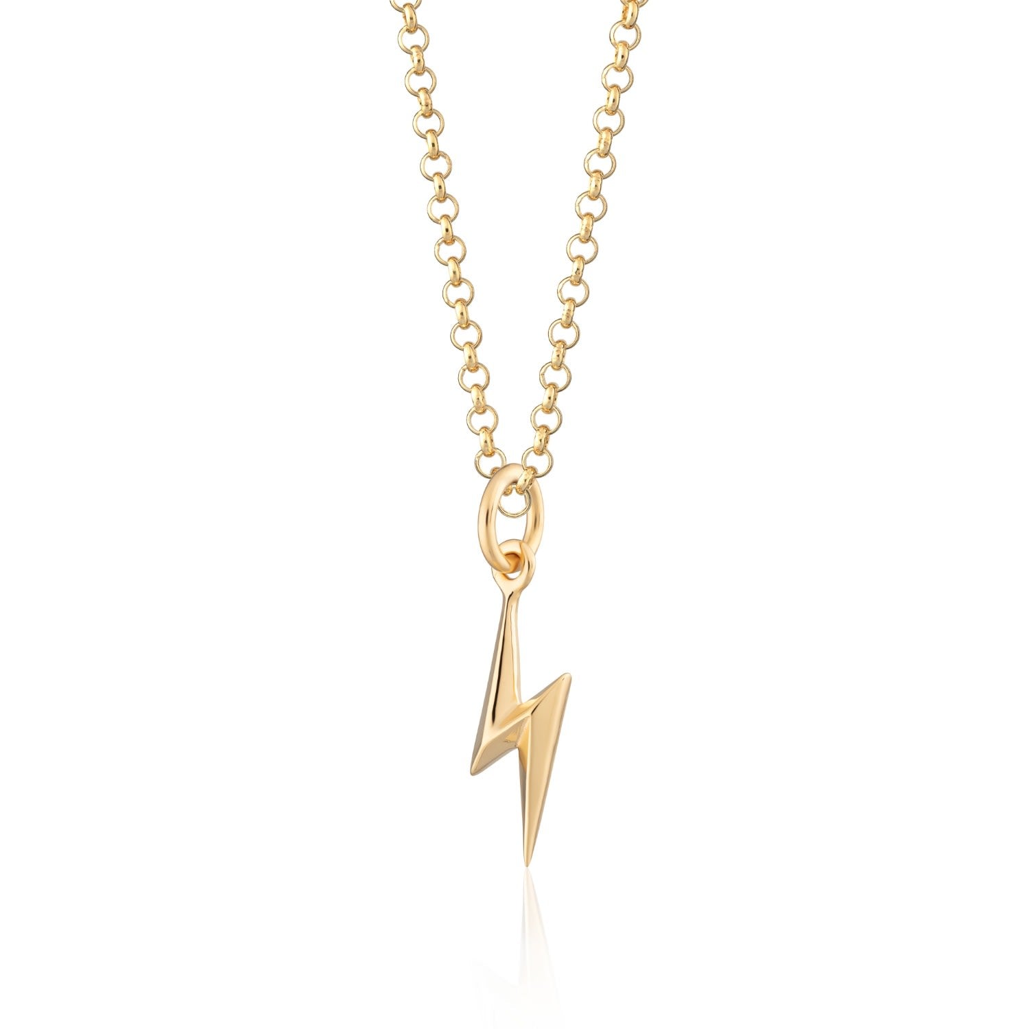 Gold Lightning Bolt Charm Necklace