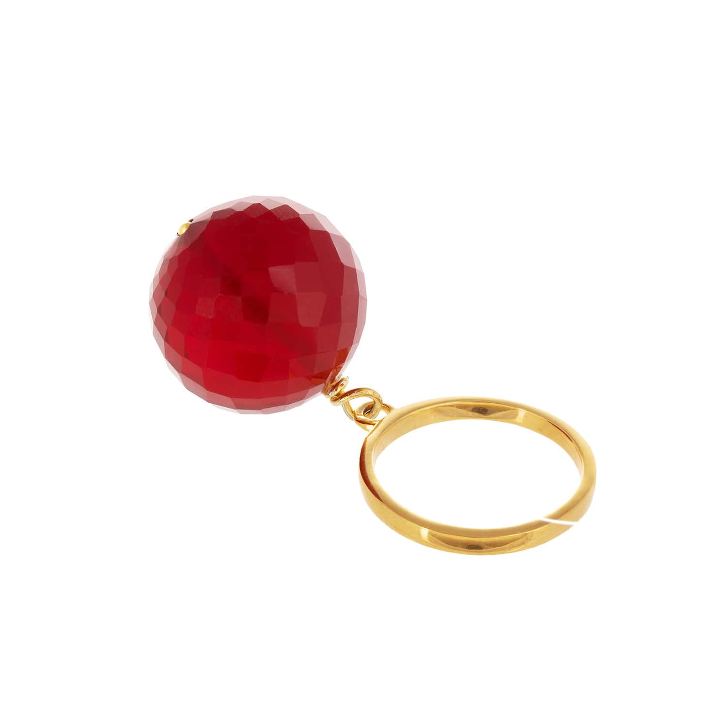 Bubble Red Onyx Gold Ring - Gold, Red