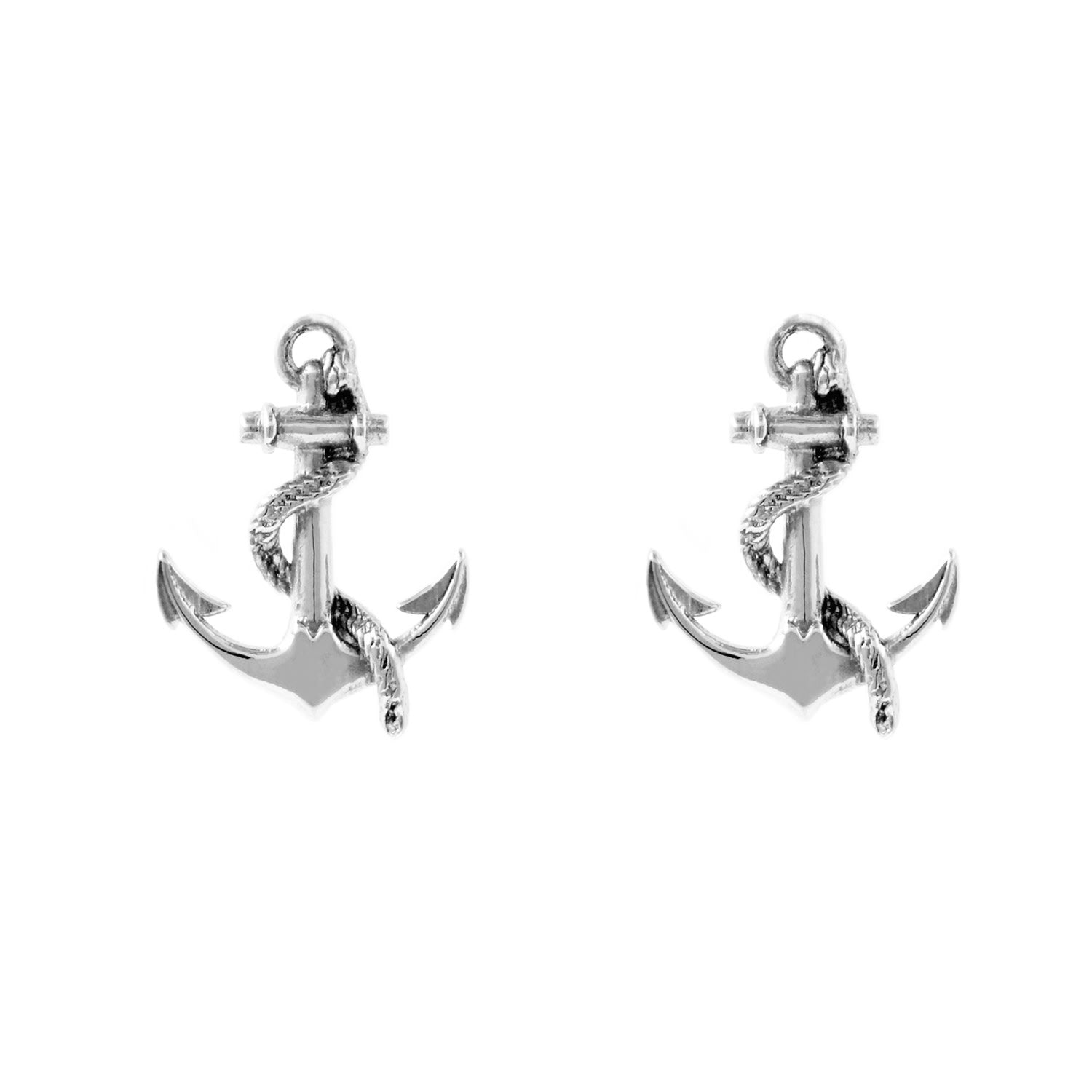 Anchor Earrings - Silver