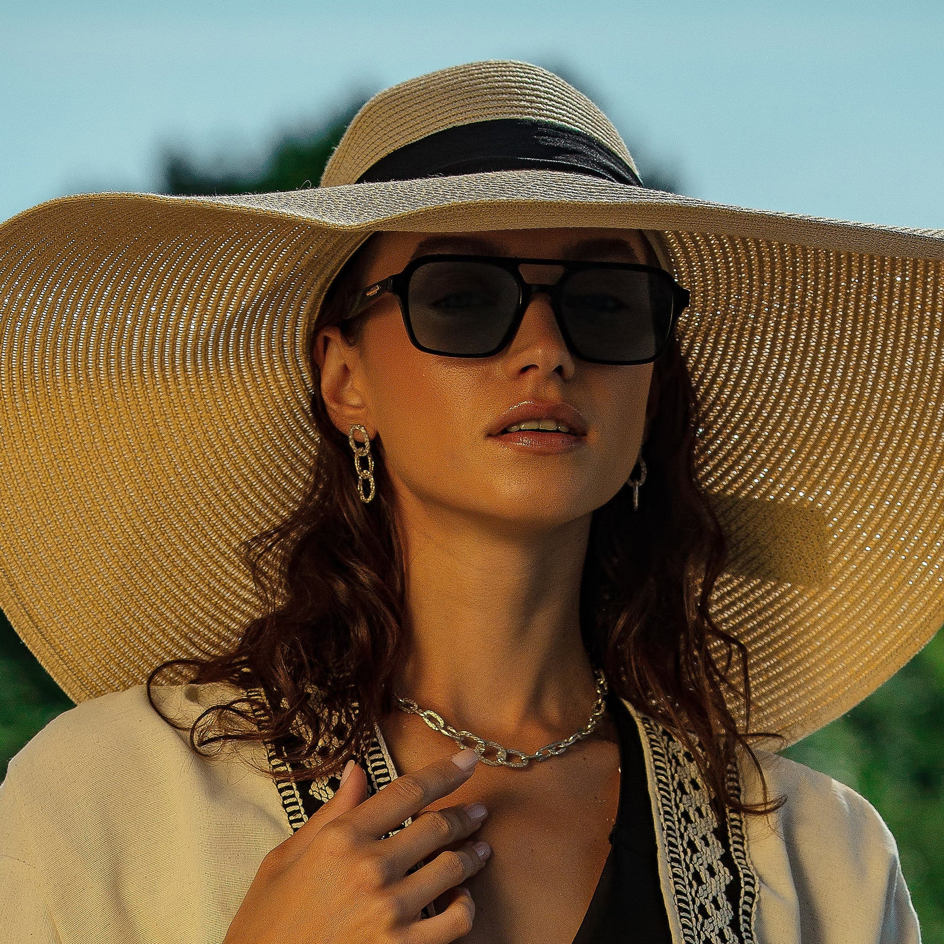 Ancient Allure Textured Silver Large Chain Drop Earring