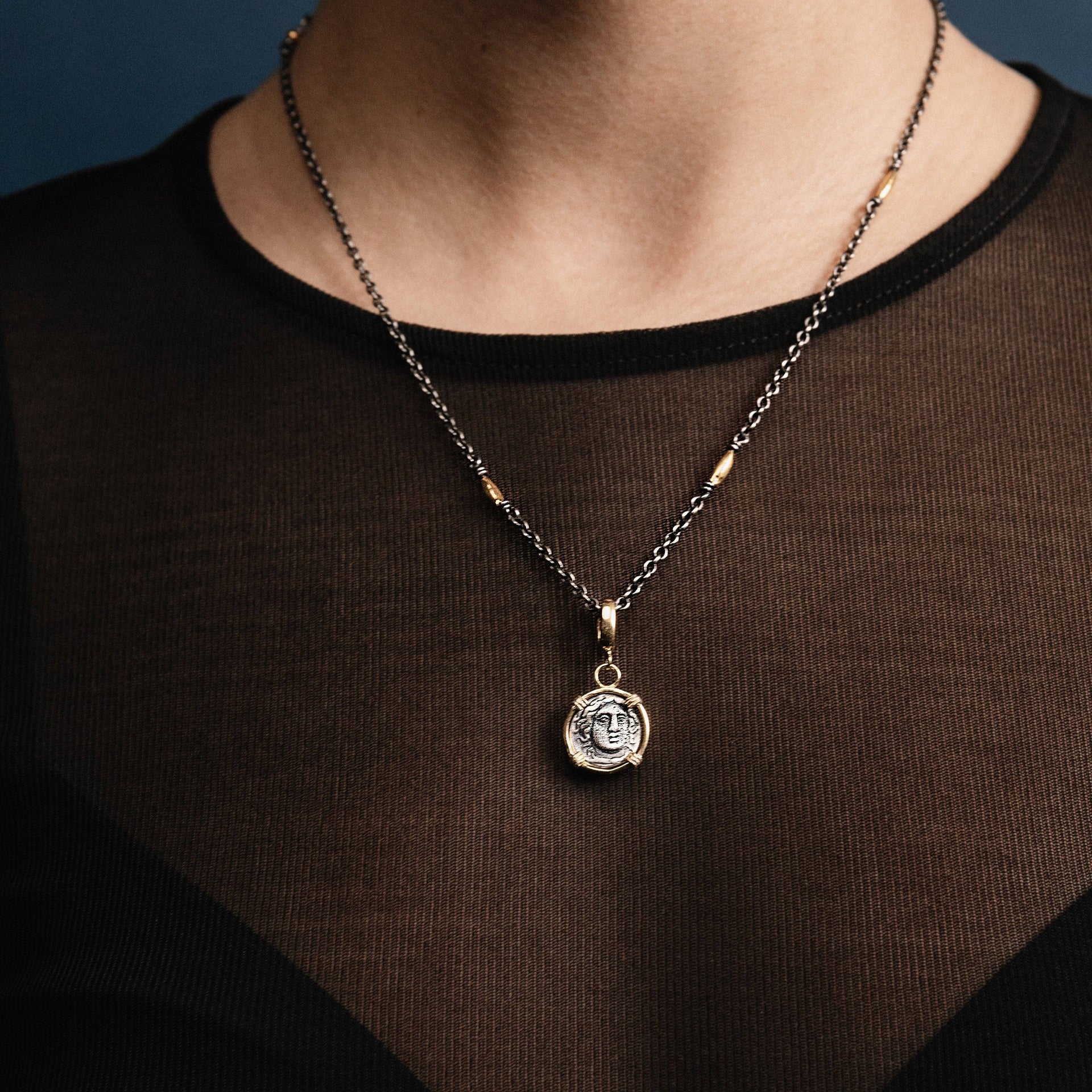 Ancient Medusa Coin Clip-On Pendant