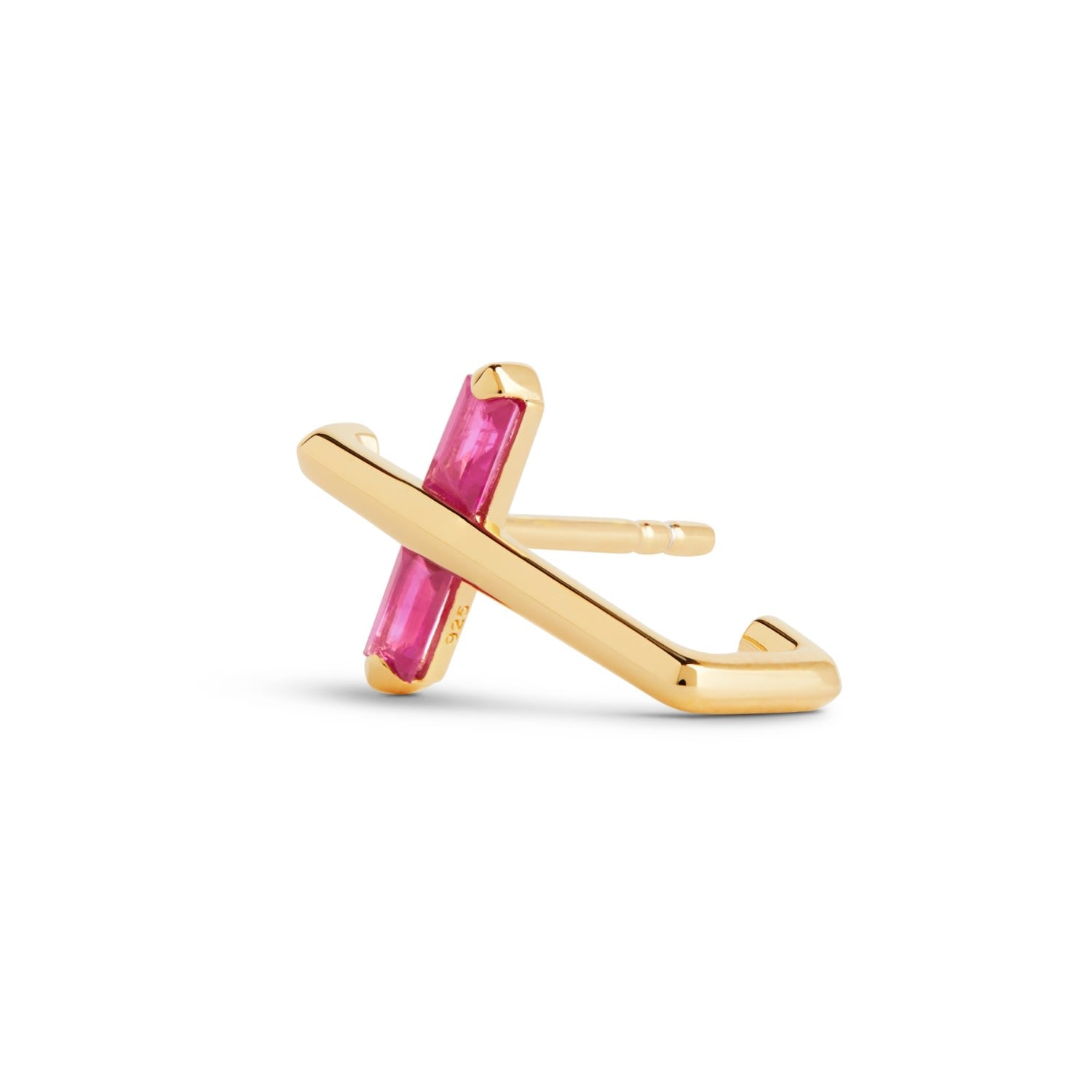 Angel Kiss Earring - July - Ruby - Gold Vermeil