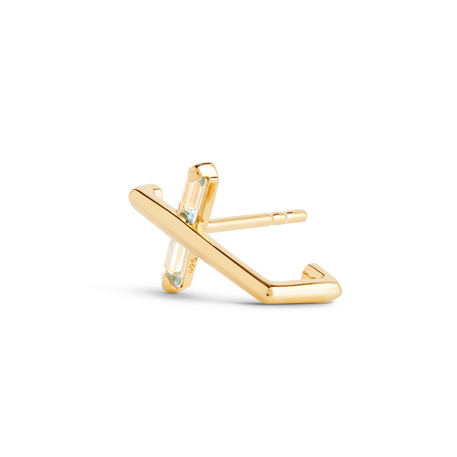 Angel Kiss Earring - March - Aquamarine - Gold Vermeil