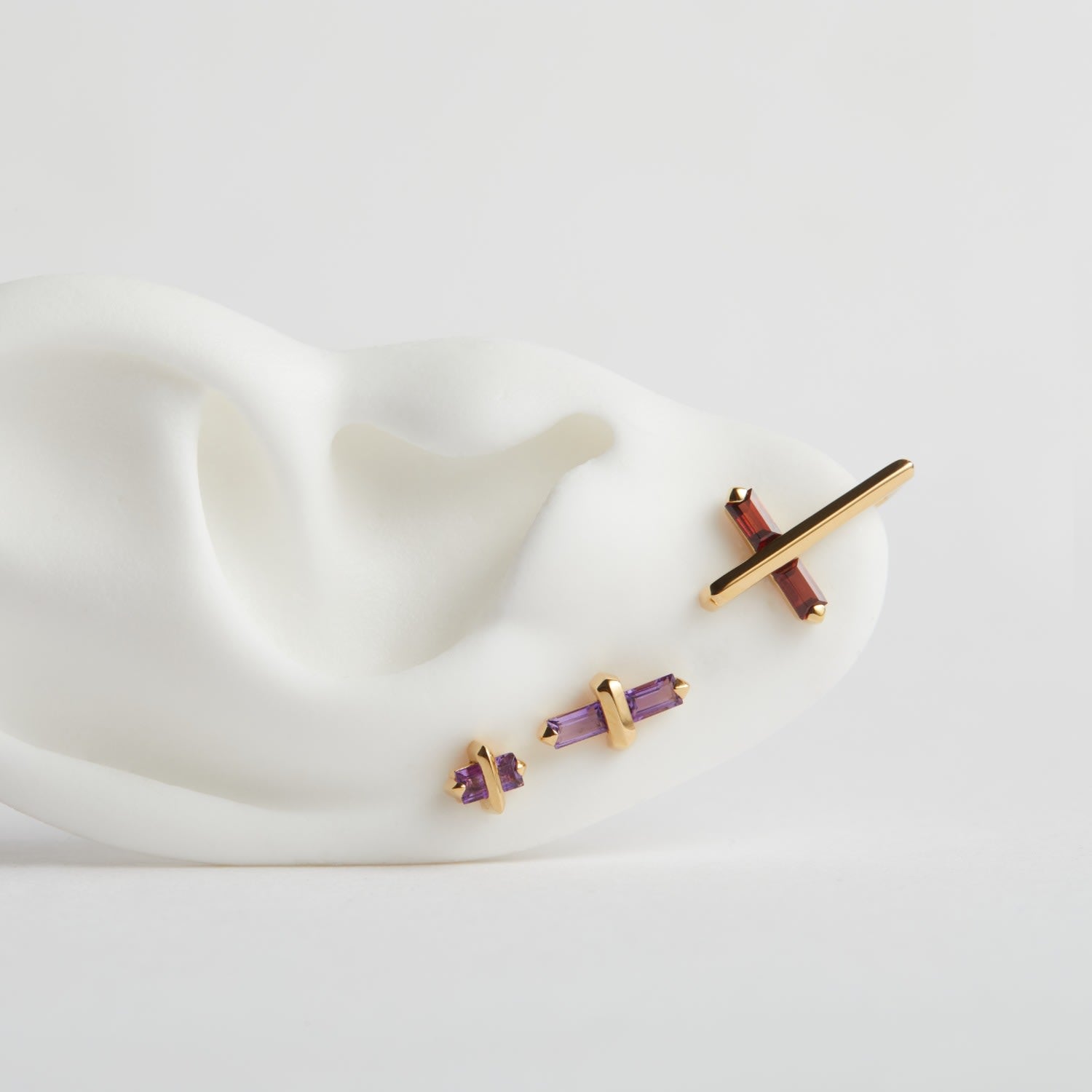 Angel Kiss Earring - May - Green Agate - Gold Vermeil