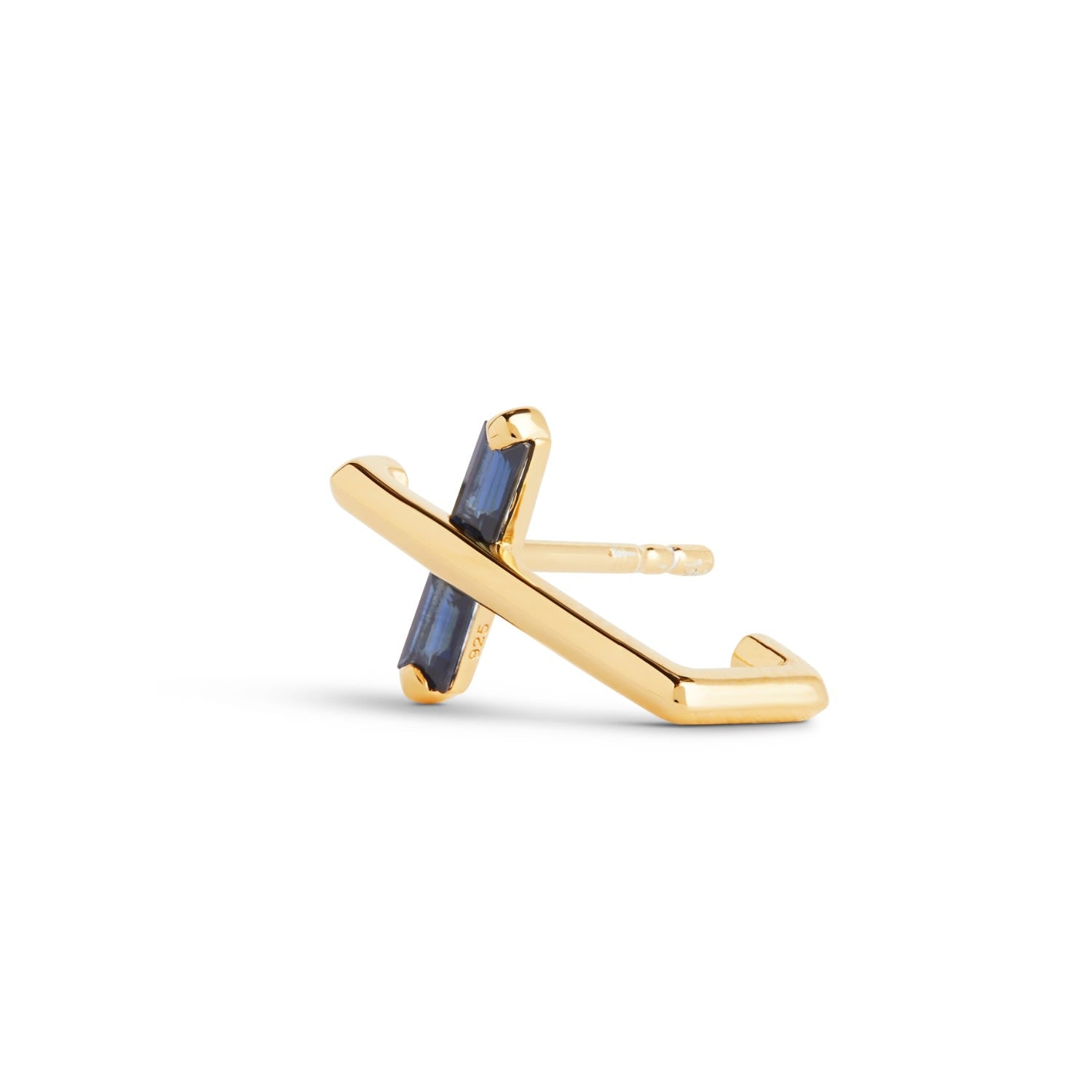 Angel Kiss Earring - September - Sapphire - Gold Vermeil