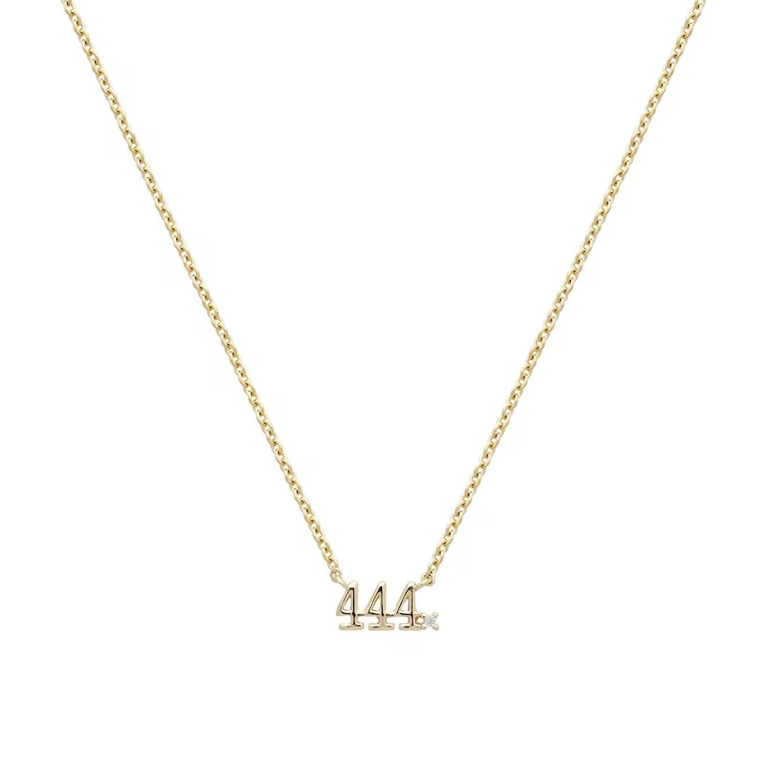 Angel Number Necklace-Four Four Four Necklace-Dainty Gold Necklace