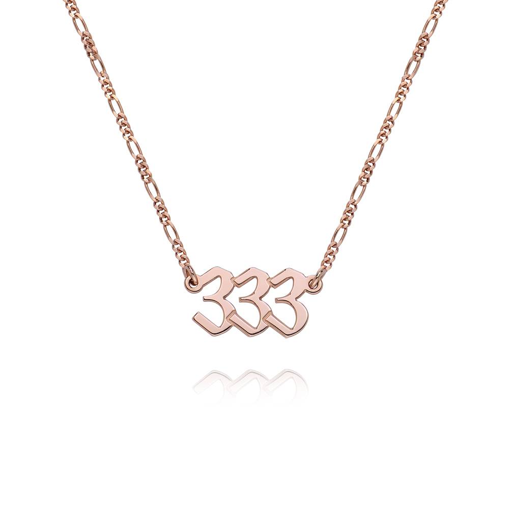 Angel Number Necklace in 18K Rose Gold Plating