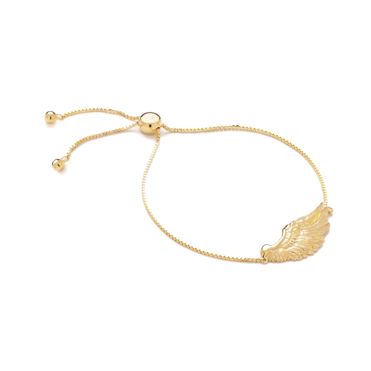Angel Wing Bolo Friendship Bracelet, Gold Over Sterling Silver