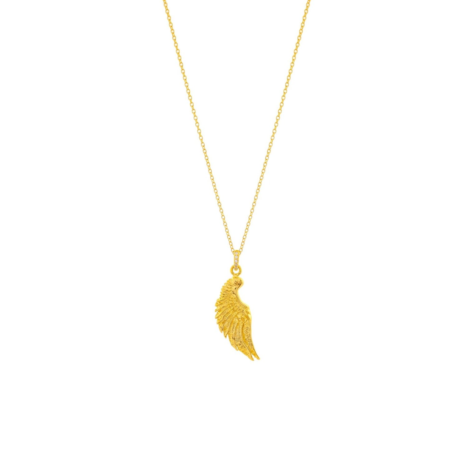 Angel Wing Necklace, Gold Over Sterling Silver