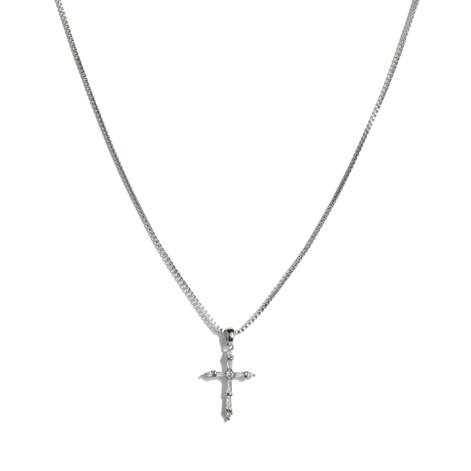 Angelica Cross Necklace Silver