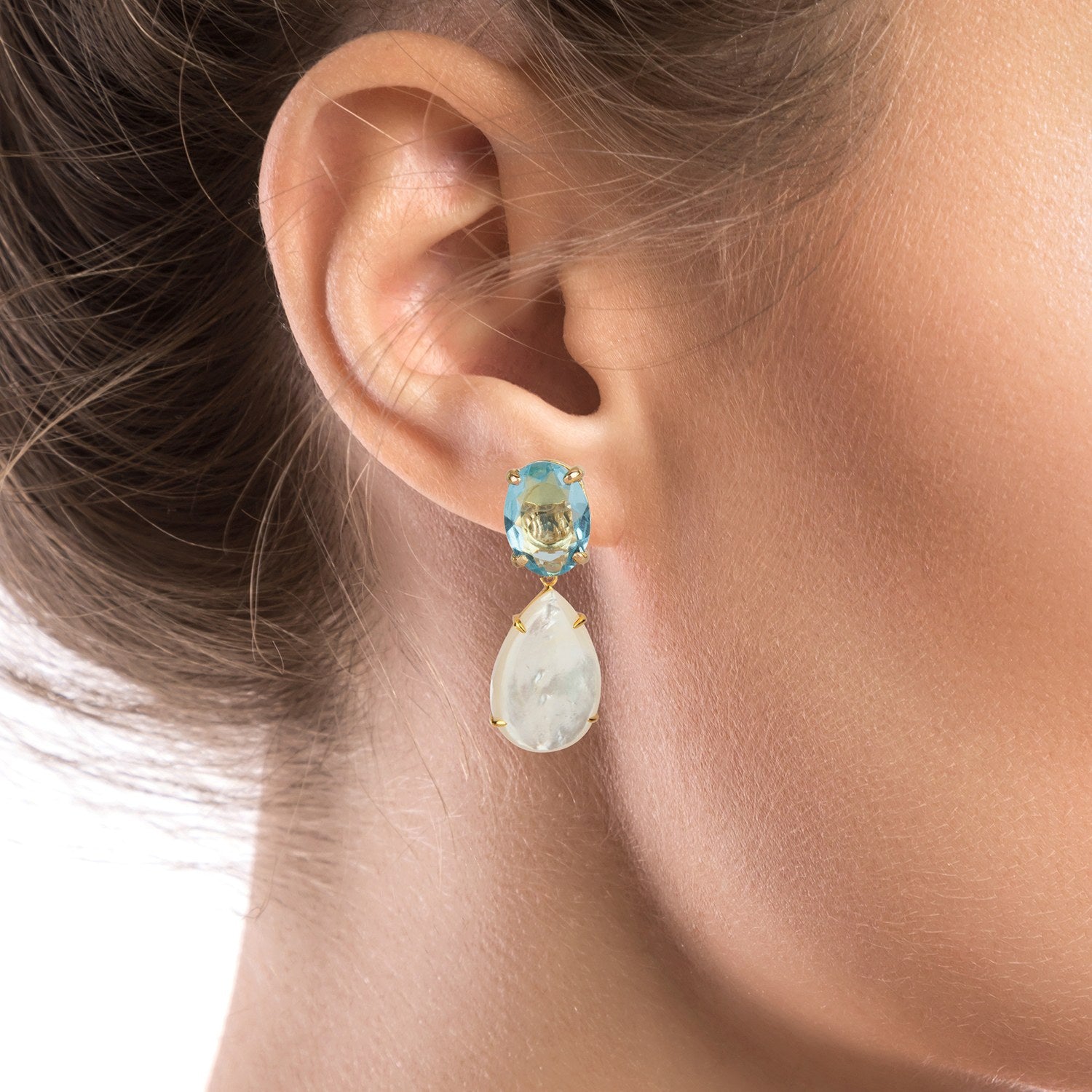 Angelina Earrings Blue Quartz