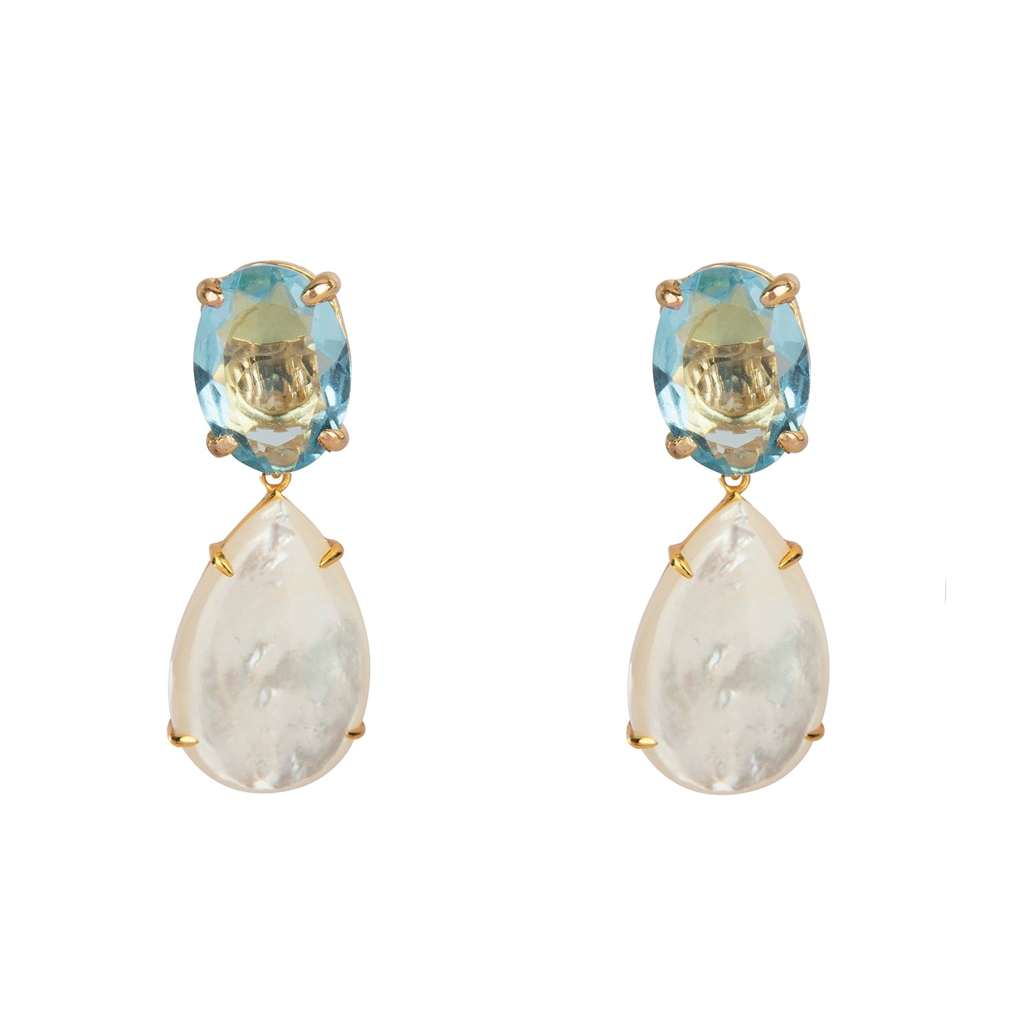 Angelina Earrings Blue Quartz