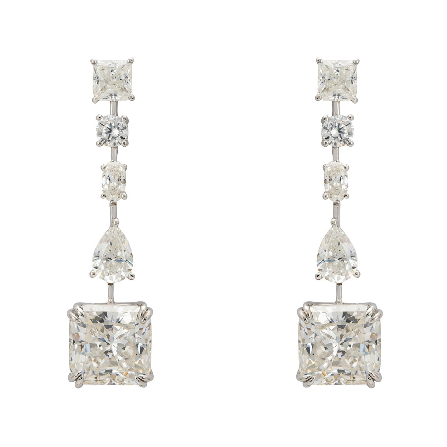 Angelina Moissanite Drop Earrings Silver