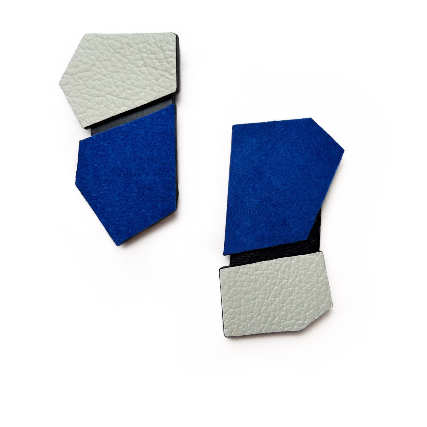 Angl Leather Earrings Blue