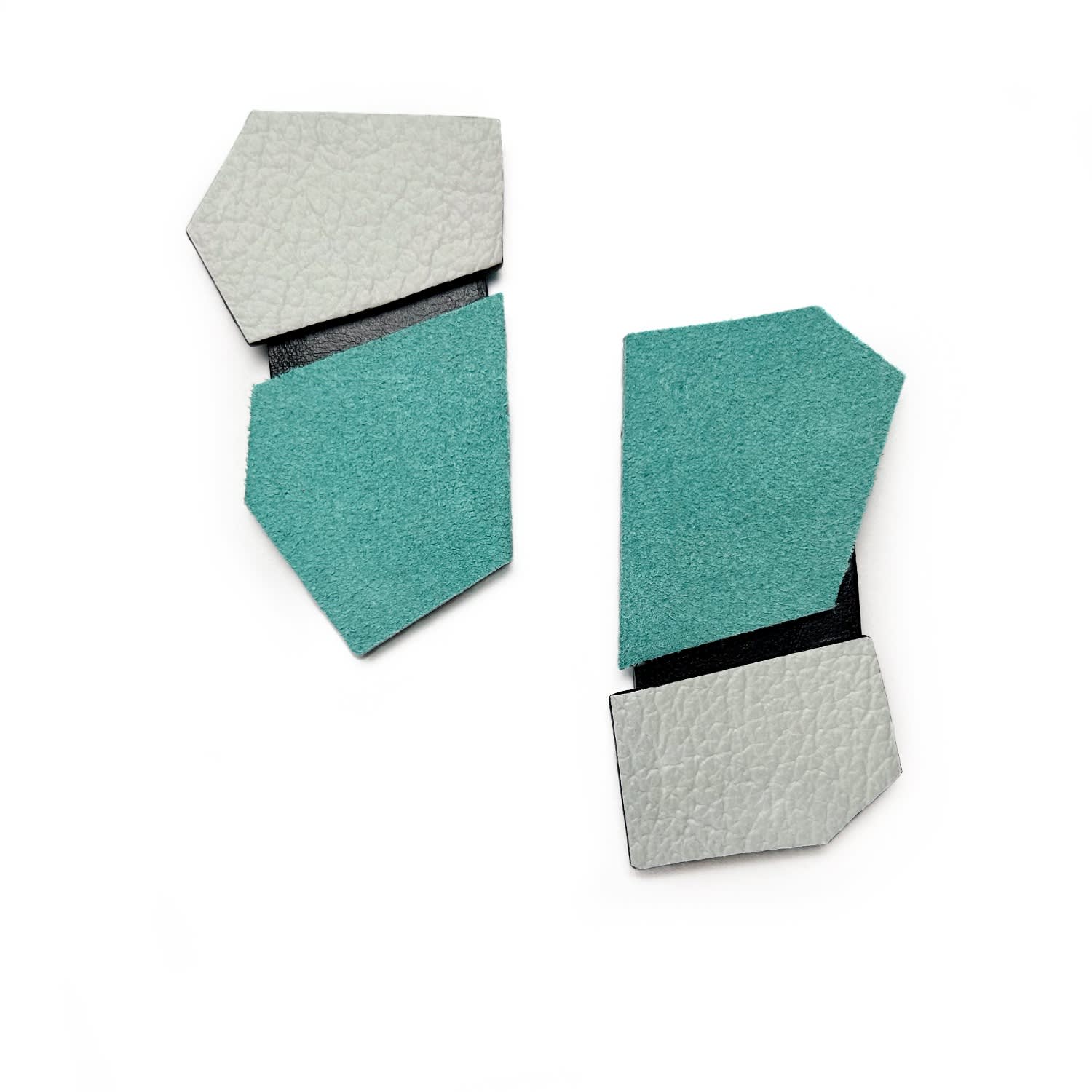 Angl Leather Earrings Turquoise