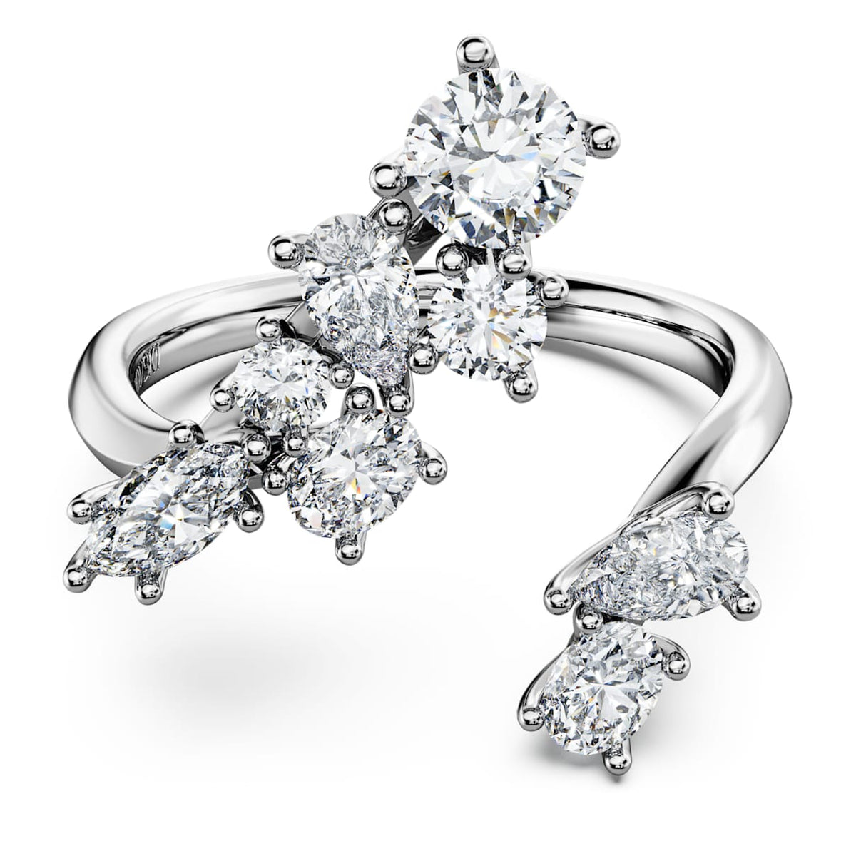 GALAXY BYPASS RING LAB GROWN DIAMONDS 1 25 CT TW MIXED SHAPES 14K WHITE GOLD