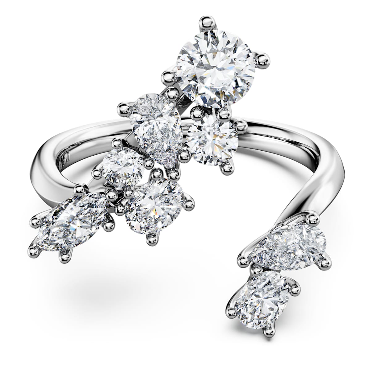 GALAXY BYPASS RING LAB GROWN DIAMONDS 1 25 CT TW MIXED SHAPES 14K WHITE GOLD