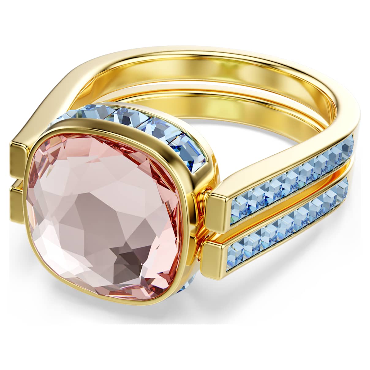 CHROMA RING CUSHION CUT MULTICOLORED GOLD TONE PLATED