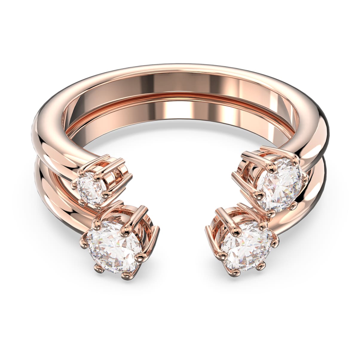 CONSTELLA RING SET 2 ROUND CUT WHITE ROSE GOLD TONE PLATED