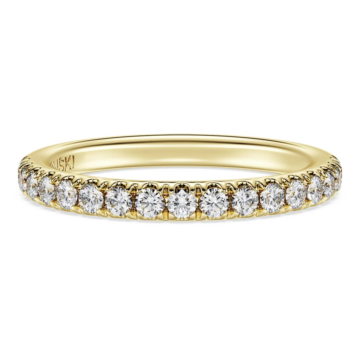 ETERNITY BAND RING LAB GROWN DIAMONDS 0 4 CT TW ROUND SHAPE 14K YELLOW GOLD