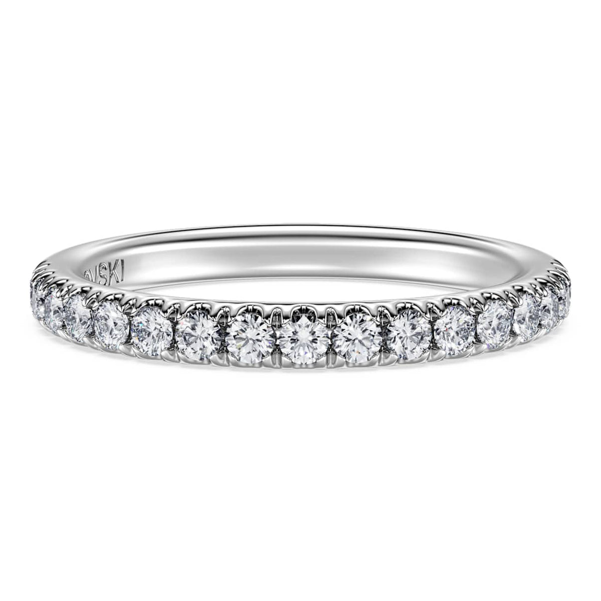 ETERNITY BAND RING LAB GROWN DIAMONDS 0 4 CT TW ROUND SHAPE 14K WHITE GOLD
