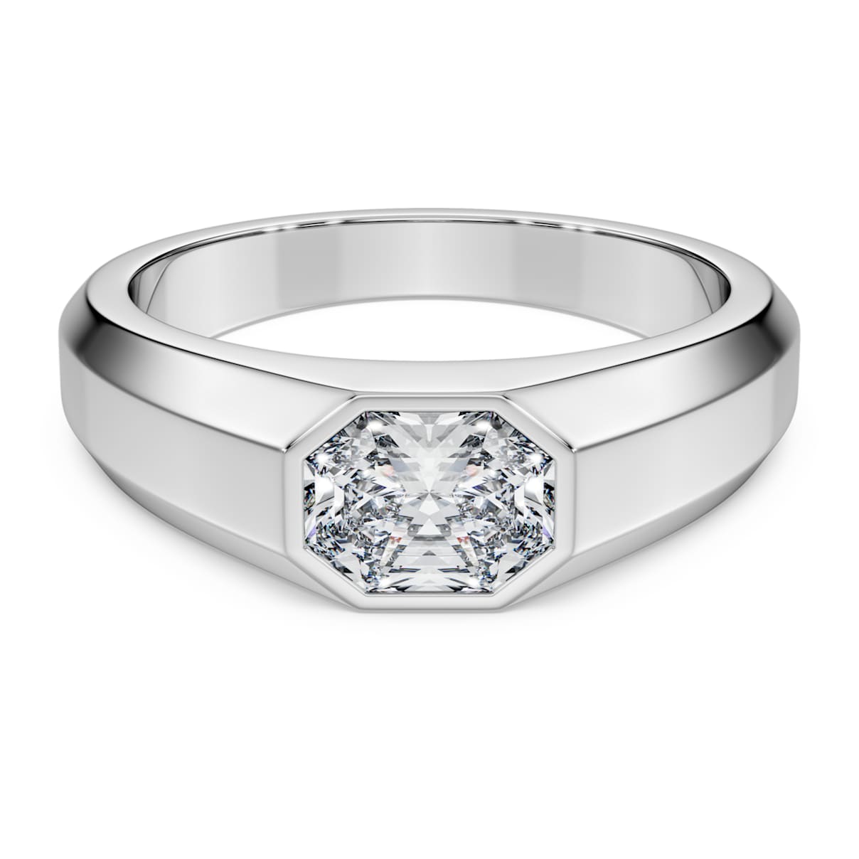OCTAGON BAND RING LAB GROWN DIAMONDS 1 0 CT TW OCTAGON SHAPE 14K WHITE GOLD