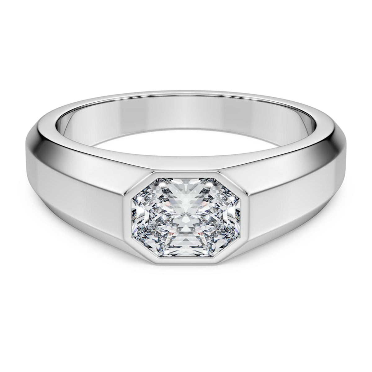 OCTAGON BAND RING LAB GROWN DIAMONDS 1 0 CT TW OCTAGON SHAPE 14K WHITE GOLD